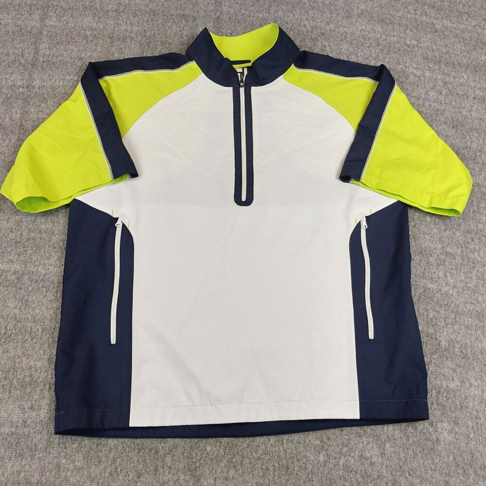 Footjoy FJ Half 1/2 Zip Golf Pullover Wind Shirt Jacket Men's Med. Short Sleeve